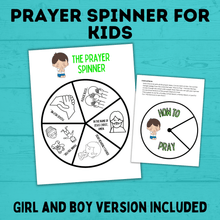 Load image into Gallery viewer, How to Pray Prayer Spinner for Kids | Teach Kids how to pray | Prayer Activities | Prayer Printable | Digital Download | Sunday School
