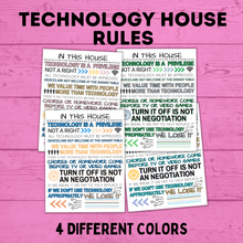Load image into Gallery viewer, Technology Rules | Screen Time Rules | In This House Technology Rules | Electronic Rules | Kids screen time rules | Family Screen time rules
