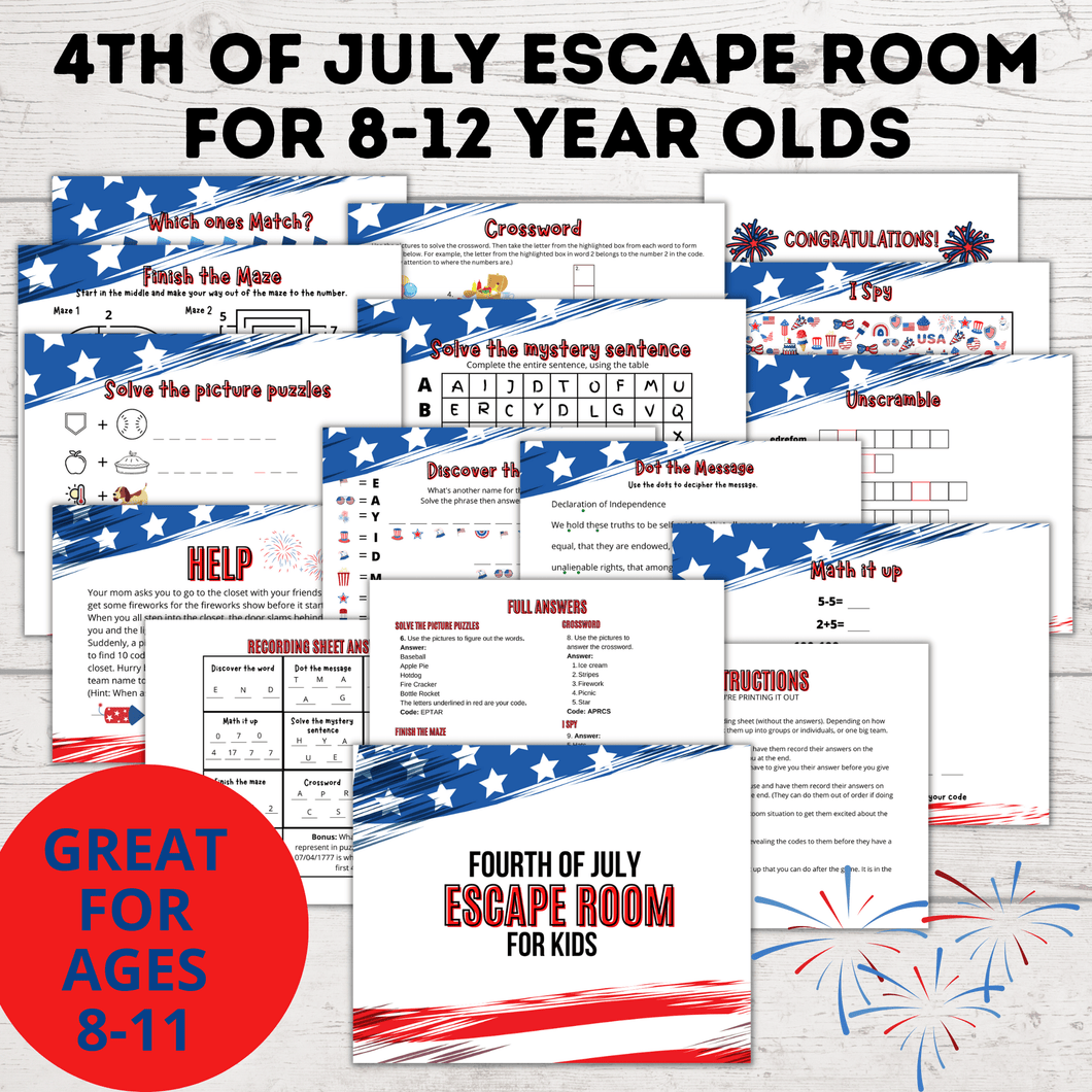 4th of July Escape Room for Kids | Kids Party Games