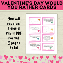 Load image into Gallery viewer, Would you rather for kids | Kids games | Valentine&#39;s day Games | Party Games | Classroom Games | Kids Activities | Kids Cards | PDF
