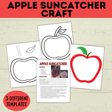 Load image into Gallery viewer, Apple Suncatcher Craft for Kids | Apple Template | Apple Craft | Kids Crafts Templates | Kids Printables | Preschool Crafts | PDF digital
