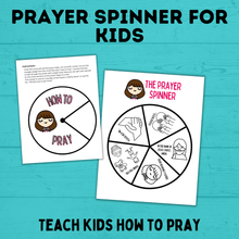 Load image into Gallery viewer, How to Pray Prayer Spinner for Kids | Teach Kids how to pray | Prayer Activities | Prayer Printable | Digital Download | Sunday School
