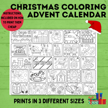 Load image into Gallery viewer, Christmas Coloring Countdown Poster | Christmas Poster | Christmas Countdown | Christmas Advent Calendar | Christmas Coloring Advent
