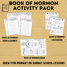 Load image into Gallery viewer, Book of Mormon Activity Pack for Kids | Book of Mormon Crafts | Book of Mormon Lesson | Book of Mormon Family Home Evening | BOM printables
