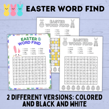 Load image into Gallery viewer, Easter Word Find for Kids | Easter Games| Easter Party | Easter Printables | Family Games| Party Games | Easter Activities
