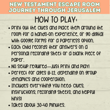 Load image into Gallery viewer, Bible Escape Room | New Testament Escape Room for Kids | Kids Games | Easter Games
