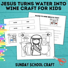 Load image into Gallery viewer, Jesus Craft | Bible Craft | Water into Wine Craft | Jesus Miracles Craft | Kids Crafts | Sunday School Craft | Bible Lesson | Sunday School
