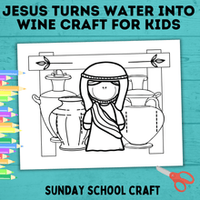 Load image into Gallery viewer, Jesus Craft | Bible Craft | Water into Wine Craft | Jesus Miracles Craft | Kids Crafts | Sunday School Craft | Bible Lesson | Sunday School
