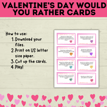 Load image into Gallery viewer, Would you rather for kids | Kids games | Valentine&#39;s day Games | Party Games | Classroom Games | Kids Activities | Kids Cards | PDF
