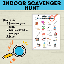 Load image into Gallery viewer, Indoor Scavenger Hunt | Winter Activities | Indoor Kids Activities | House Scavenger Hunt | Toddler Scavenger Hunt | Toddler Activities
