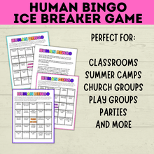 Load image into Gallery viewer, Kids Bingo | Human Bingo | Ice Breaker Bingo | Get to Know You Bingo | Kids Games | Party Games | Ice Breaker Games | Kids Printables
