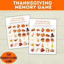 Load image into Gallery viewer, Thanksgiving Memory game for kids | Kids Game | Thanksgiving Game | Holiday Game | Memory game | kids activities | Toddler game | PDF
