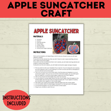 Load image into Gallery viewer, Apple Suncatcher Craft for Kids | Apple Template | Apple Craft | Kids Crafts Templates | Kids Printables | Preschool Crafts | PDF digital
