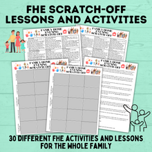 Load image into Gallery viewer, Family Home Evening Activities | FHE Lessons | FHE scratch-off activities for the family | Family Home evening for kids | Kids Activities
