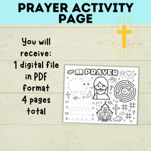 Load image into Gallery viewer, Prayer Activity Page for Kids | Sunday School Activity Page | Teach kids to Pray | Prayer Activities | Prayer Craft | Kids Crafts | Digital
