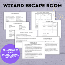 Load image into Gallery viewer, Wizard Escape Room for Kids 8-13 | Kids Escape Room | Digital Escape Room | DIY Escape Room | Magic Escape Room | Party Game | Kids Games
