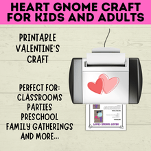 Load image into Gallery viewer, Gnome Craft for Kids | Adult Crafts | Valentine&#39;s Day Craft | Kids Crafts | Heart Template | Toddler Craft | Gnome template | Valentine&#39;s
