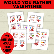 Load image into Gallery viewer, Valentine&#39;s Day Cards for Kids | Would You Rather Valentine&#39;s Cards for Kids | Kids Cards | Valentine&#39;s Day Printables | Digital Valentine&#39;s
