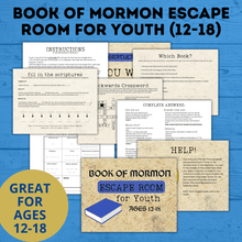 Load image into Gallery viewer, Book of Mormon Escape Room for Youth | Book of Mormon Games | Kids Escape Room | Youth Escape Room | Book of Mormon Activities | Digital
