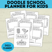 Load image into Gallery viewer, Kid&#39;s Back to School Doodle Planner for Kids | Any School Year
