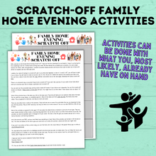 Load image into Gallery viewer, Family Home Evening Activities | FHE Lessons | FHE scratch-off activities for the family | Family Home evening for kids | Kids Activities
