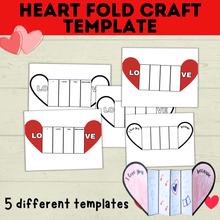 Load image into Gallery viewer, Heart Craft | Valentine&#39;s Day Craft | Folding Heart Craft | Kids Crafts | Party Crafts | Love Craft | I love you Craft for Kids | Printable
