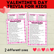 Load image into Gallery viewer, Valentine&#39;s Day Trivia for Kids | Kids Trivia | Kids Games | Party Games | Classroom Games | Valentine&#39;s Day Games | Kids Questions
