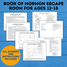 Load image into Gallery viewer, Book of Mormon Escape Room for Youth | Book of Mormon Games | Kids Escape Room | Youth Escape Room | Book of Mormon Activities | Digital
