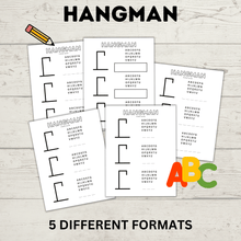 Load image into Gallery viewer, Hangman Printable for Kids | Kids Games | Pencil and Pen Games | Kids Printables | Kids Activities | Guess the Word | Word Games
