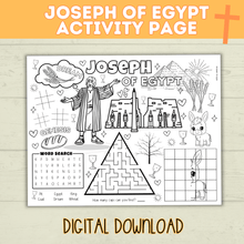 Load image into Gallery viewer, Joseph of Egypt Coloring Page | Activity Page | Bible Activity Page | Joseph Craft | Bible Craft | Christian Activities | Genesis
