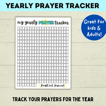 Load image into Gallery viewer, Yearly Prayer Tracker | Prayer Chart | Prayer Lessons | Primary Class Prayer Chart | Kids Prayer Printable | Prayer sheet for kids |
