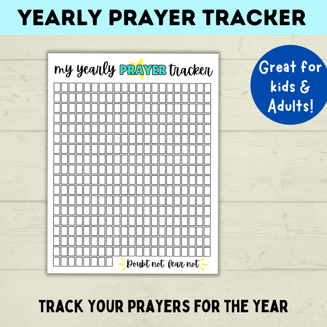 Yearly Prayer Tracker | Prayer Chart | Prayer Lessons | Primary Class Prayer Chart | Kids Prayer Printable | Prayer sheet for kids |