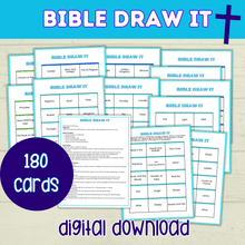 Load image into Gallery viewer, Bible Draw It | Bible Charades | Bible Games | Bible Activities for Kids | Church Games | Digital Download | Sunday School | Printables
