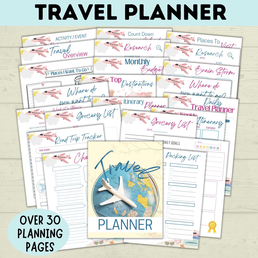 Travel Planner for the Whole Family | Family Planner | Budget Planner | Travel Calendar | Travel Itinerary | Travel Research | PDF download