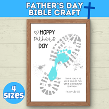 Load image into Gallery viewer, Father&#39;s Day Bible Craft for Kids | Bible Craft | Father&#39;s Day Craft | Footprint Craft for Dad | Father&#39;s Day Gift | Father&#39;s Day Card
