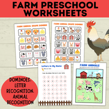 Load image into Gallery viewer, Farm Preschool Worksheets | Farm Activity | Farm Printables | Counting Printable | Toddler Counting | Word Tracing | Letter Recognition
