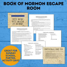 Load image into Gallery viewer, Book of Mormon Escape Room for kids ages 8-12 | Book of Mormon Game
