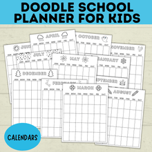 Load image into Gallery viewer, Kid&#39;s Back to School Doodle Planner for Kids | Any School Year
