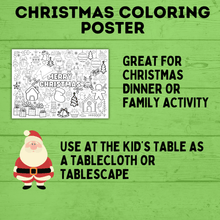 Load image into Gallery viewer, Christmas Coloring Poster for Kids | Coloring Pages for Kids | Kids Poster | Digital download | Christmas Activity | Christmas Printable
