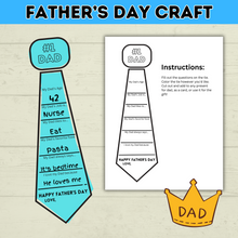 Load image into Gallery viewer, Father&#39;s Day Craft for Dad | Father&#39;s Day Printable | Father&#39;s Day Gift | Father&#39;s Day Card | Dad Craft | Gifts for Dad | Tie Craft
