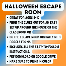 Load image into Gallery viewer, Halloween Escape Room for Kids for Young Kids Ages 5-10
