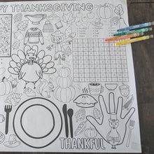 Load and play video in Gallery viewer, Thanksgiving Activity Page Poster | Thanksgiving Activity for Kids | Thanksgiving Posters | Thanksgiving Tablecloth | Thanksgiving Placemat
