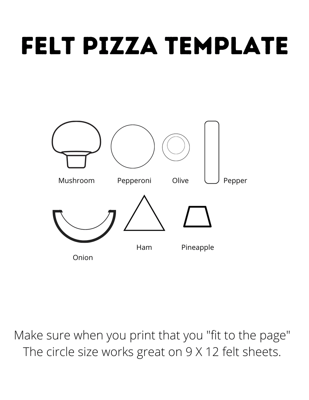 Felt Pizza Template