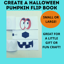 Load image into Gallery viewer, Pumpkin Face Flip Book for Kids and Toddlers for Halloween
