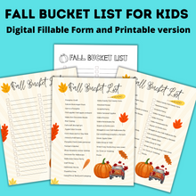 Load image into Gallery viewer, Fall Bucket List for Kids
