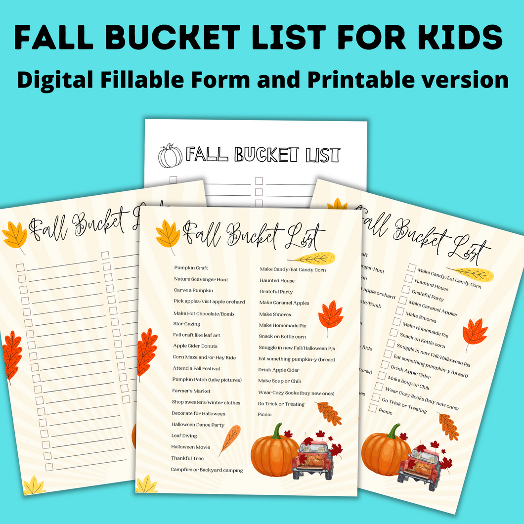 Fall Bucket List for Kids