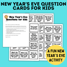 Load image into Gallery viewer, New Year&#39;s Eve Question Cards for Kids
