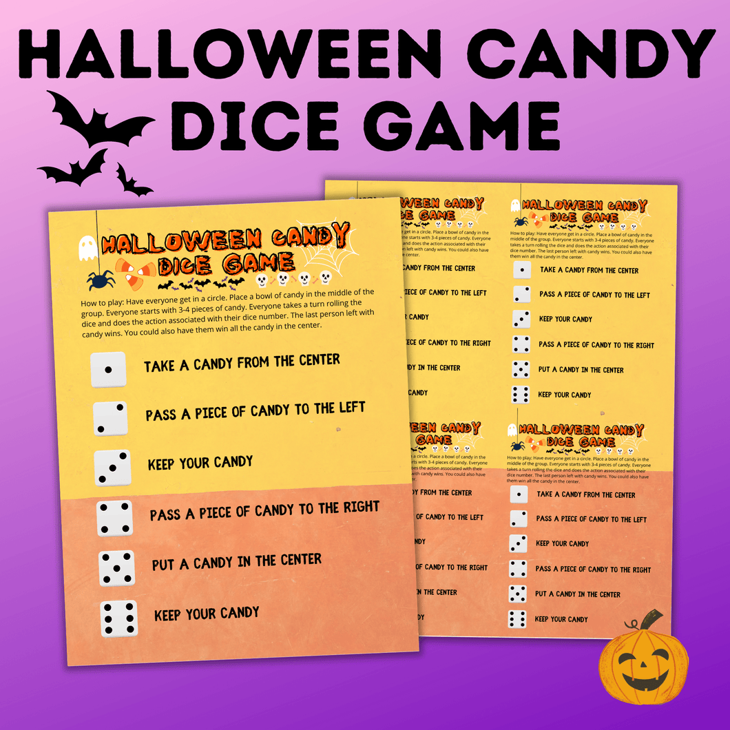 Halloween Candy Dice Game for Kids and Family