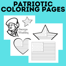 Load image into Gallery viewer, Patriotic Coloring Pages for Memorial Day, President&#39;s Day, or 4th of July
