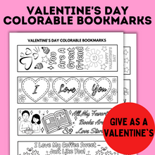 Load image into Gallery viewer, Valentine&#39;s Day Colorable Bookmarks | Coloring Pages | Valentine&#39;s Day
